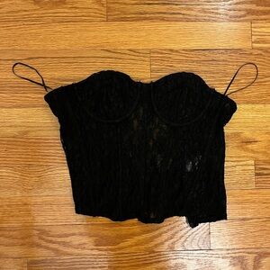 Edikted Black Lace Women's strapless Top